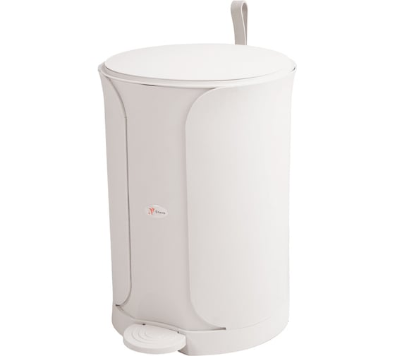 Изображение товара Бак Тара.ру Sтилъ 18 л., с крышкой, с педалью, белый 28693