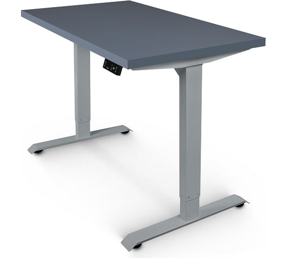 Изображение товара Стол с электрической регулировкой высоты StolStoya BAZALT рама серая, столешница мдф сланцево-серая (эмаль), 120x65 SE222S120SS