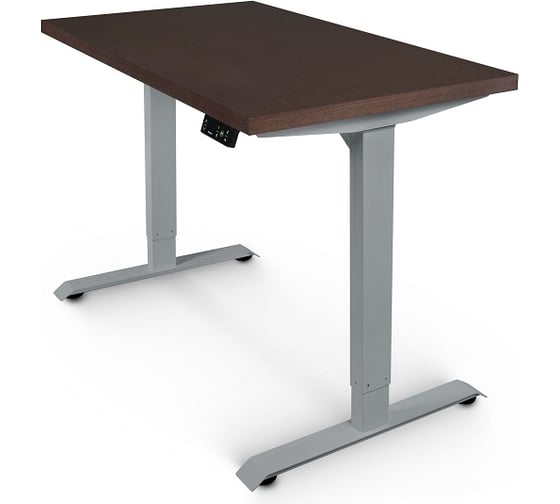 Изображение товара Стол с электрической регулировкой высоты StolStoya BAZALT рама серая, столешница мдф венге (шпон), 140x70 SE222S140V