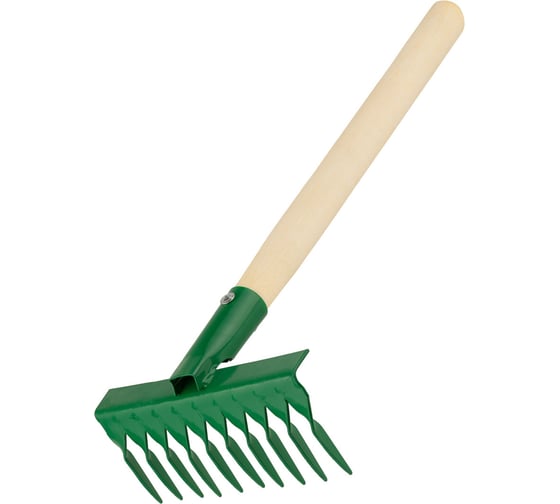 Изображение товара Витые грабли КЭС 10-зубые, стальные, 200x80x390 мм, деревянная рукоятка 21020021