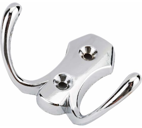 Изображение товара Мебельный крючок ТУНДРА KM201CP, двухрожковый, цвет хром 3025962