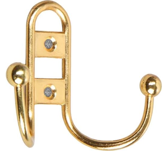 Изображение товара Мебельный крючок ТУНДРА KM203GP, двухрожковый, цвет золото 1866186