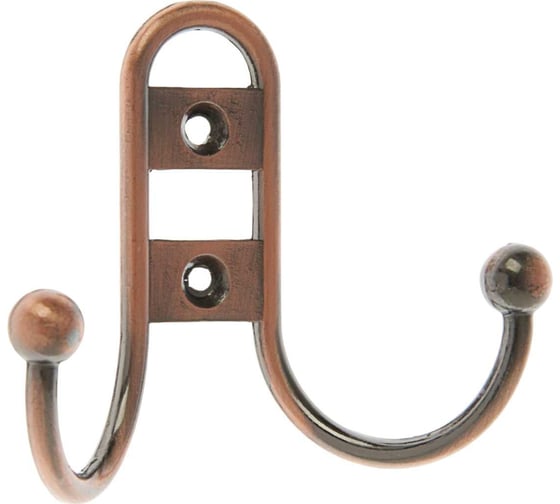 Изображение товара Мебельный крючок ТУНДРА KM203AC, двухрожковый, цвет медь 1866189