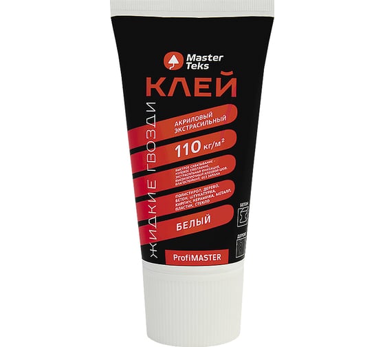 Изображение товара Акриловый клей MASTERTEKS profimaster экстрасильный, 200 г, белый 235178