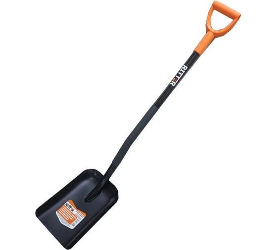 Изображение товара Совковая лопата RITTER Garden SolidS1 классическая, стальной черенок, сварное соединение, ручка ABS пластик RG11012021