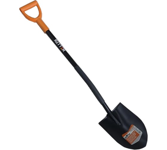 Изображение товара Штыковая лопата RITTER Garden SolidM3 круглая, стальной черенок, сварное соединение, ручка ABS пластик RG11012013