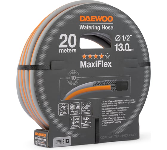 Изображение товара Шланг DAEWOO maxiflex диаметром 1/2 13 мм, 20 м DWH 3113