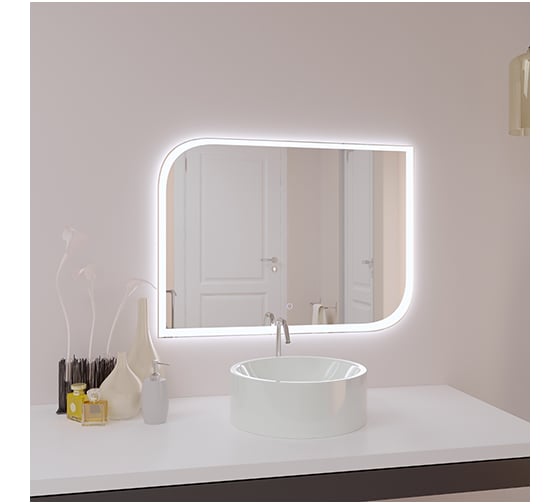Изображение товара Зеркало с LED подсветкой SANTREK HOME "МОНРЕАЛЬ премиум" 800x600 мм 79474