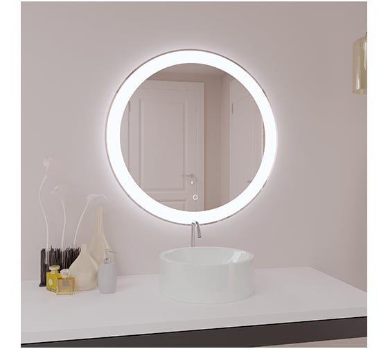Изображение товара Зеркало с LED подсветкой SANTREK HOME "ФИЕСТА премиум" 600x600 мм (круг) 79479