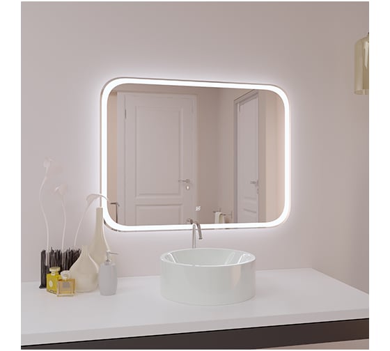 Изображение товара Зеркало с LED подсветкой SANTREK HOME "ЗАТМЕНИЕ премиум" 900x600 мм 79471