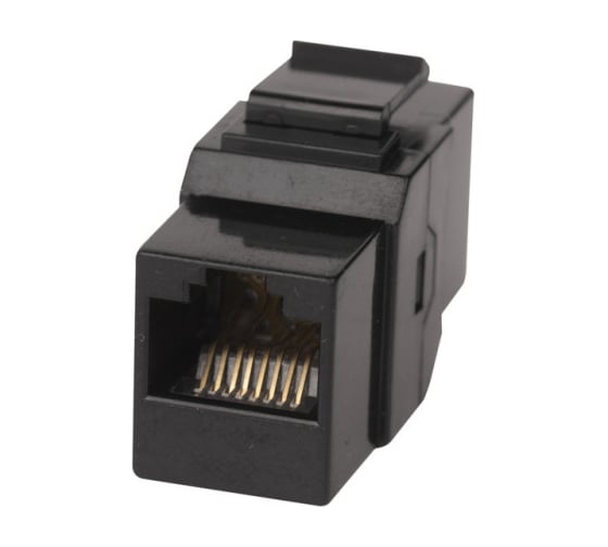 Изображение товара Неэкранированный проходной адаптер WRline WR-CA-KJ-8p8c-C5E формата Keystone, RJ45-RJ45 (8p8c), категория 5е, цвет черный 505225