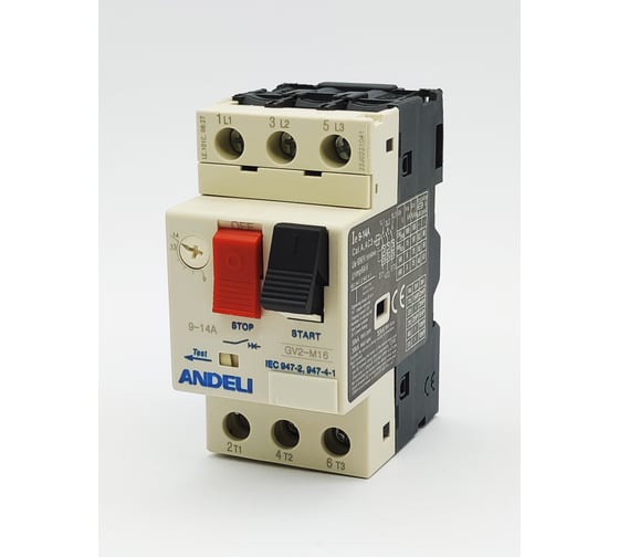 Изображение товара Пускатель ANDELI gv2-m16 9а~14a кнопочный () ADL06-610