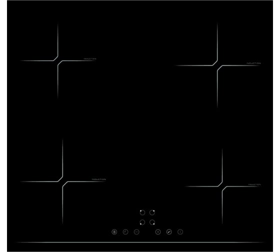 Изображение товара Индукционная варочная поверхность SImfer с сенсорным управлением, черная стеклокерамика H60I74S003