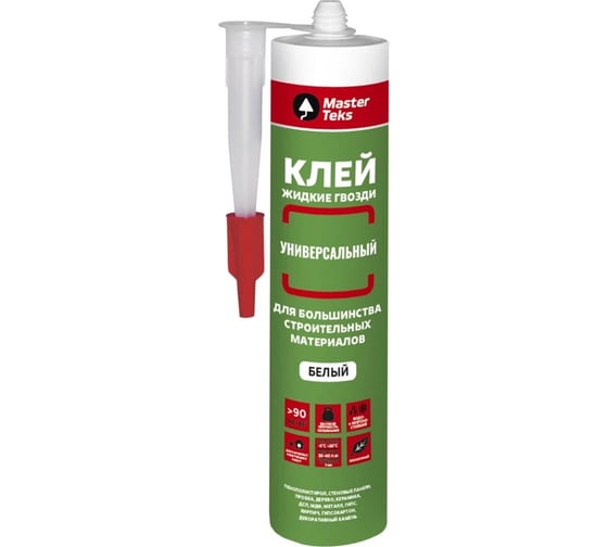 Изображение товара Полимерный клей MASTERTEKS универсальный, 440 г, белый 245718
