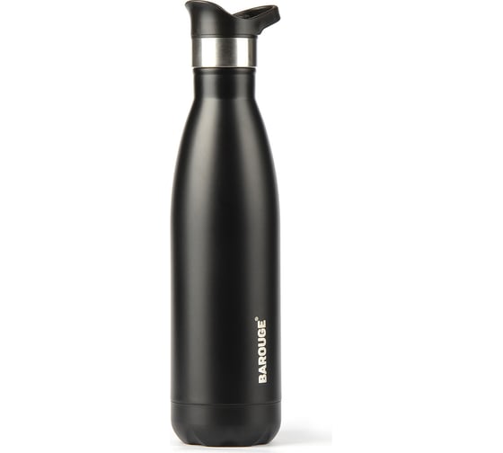 Изображение товара Термобутылка BAROUGE Travel черная с декором пантера, из нержавеющей стали BT-007 600 мл/пантера