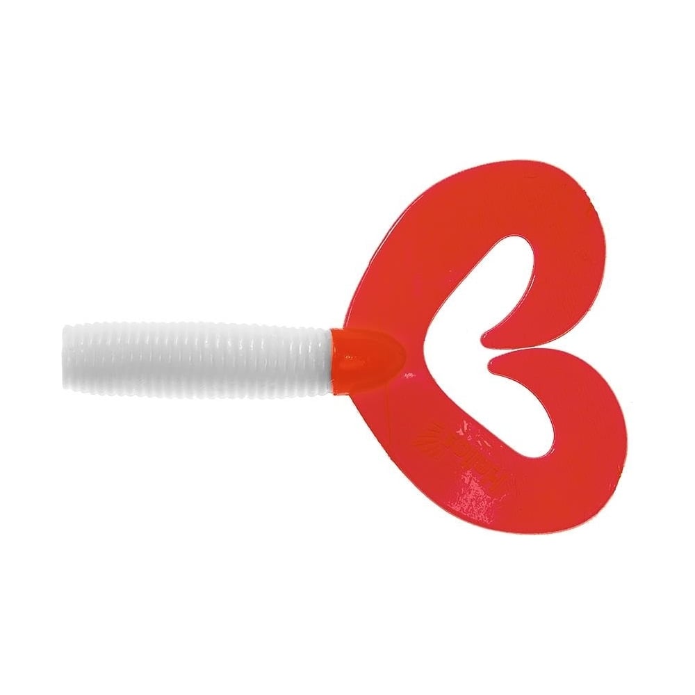 Изображение товара Твистер Helios hs-12/1-003 credo double tail 7.5 см красный/белый