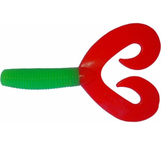 Изображение товара Твистер Helios hs-12-021 credo double tail 2.95"/7.5 см, lime/red, 7шт 00000130897