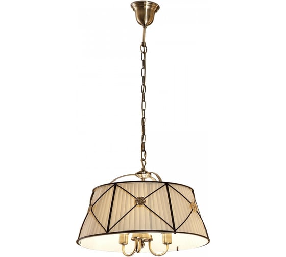 Изображение товара Подвесная люстра Citilux Дрезден с бежевым абажуром Бронза CL409131