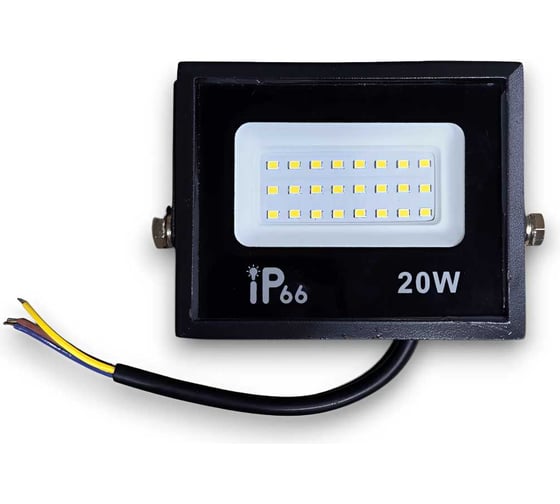 Изображение товара Светодиодный прожектор KRASO KSL, 20Вт 2000Лм 6500K, 100x80x25мм (PZL-20) СДО 02-20