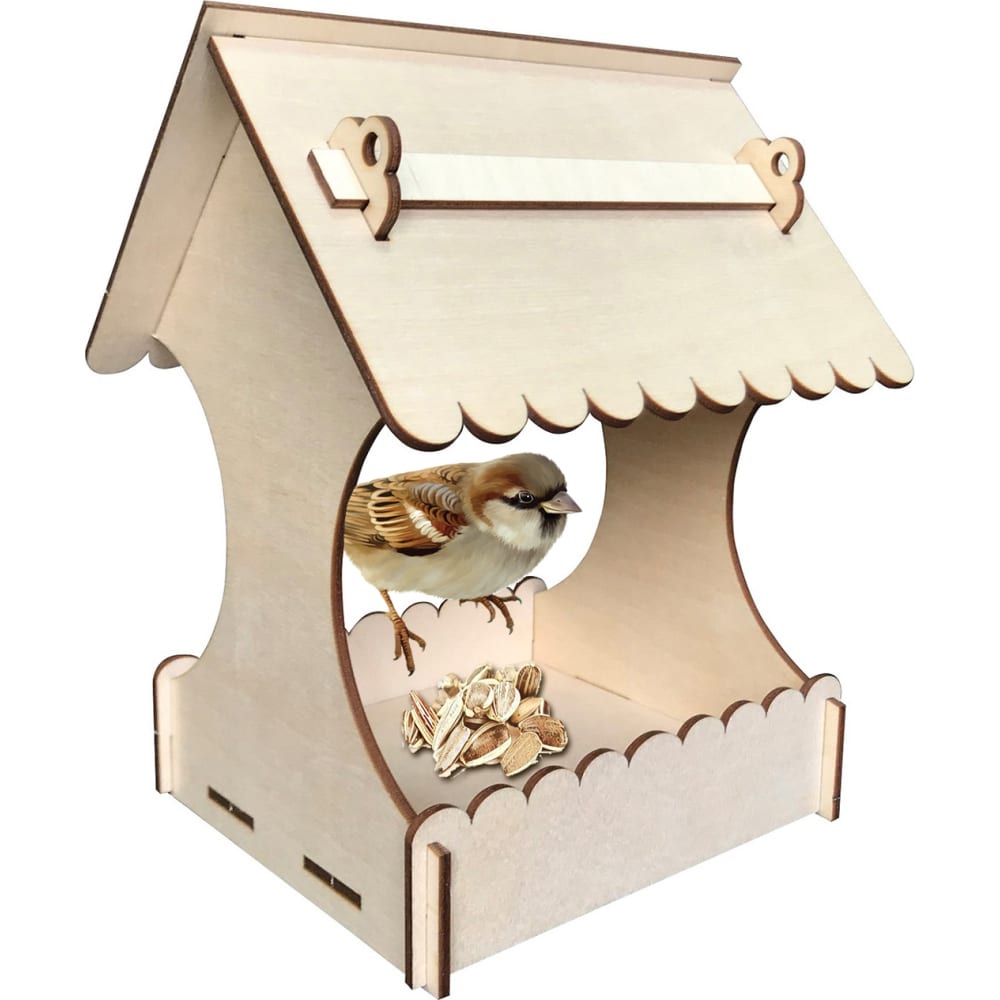 Деревянная модель для сборки PREZENT скворечник для птиц в клетку фанера малый 12 х 12 х 14 см