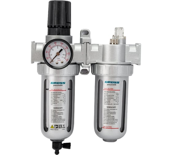 Изображение товара Блок подготовки воздуха регулятор-фильтр-лубрикатор G804 1/2" Gross 57451