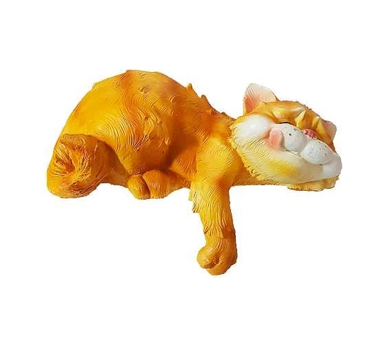 Изображение товара Садовая фигурка ФлораПласт Котик улыбается лапа вниз высота 9 см, длина 25 cм 041907