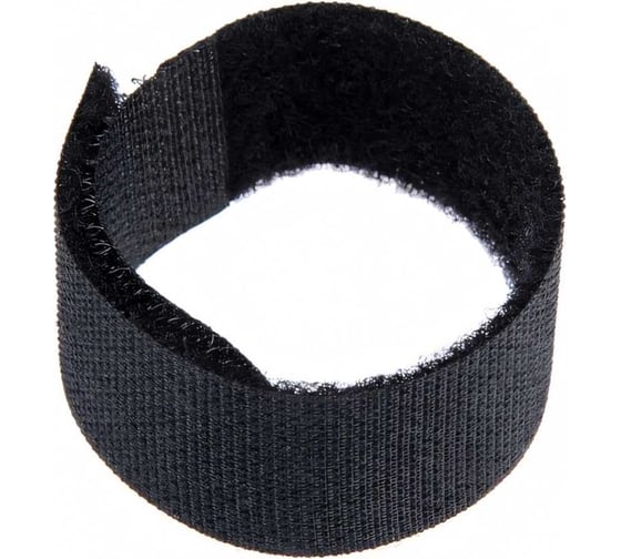 Изображение товара Стяжки-липучки для проводов ТУНДРА нейлоновые, 180x20x1,5 мм , цвет черный, 10 шт. 9231313