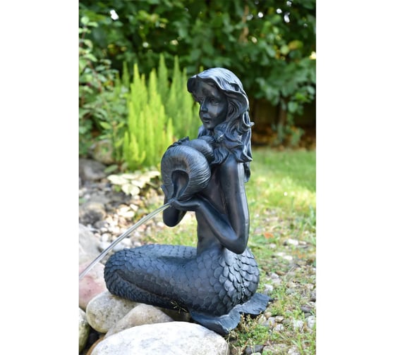 Изображение товара Фигура для фонтана Heissner Русалка с амфорой старая бронза 003235-00