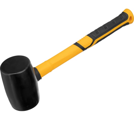 Изображение товара Резиновая киянка Denzel 450 г, черная, фибергласовая рукоятка c TPR покрытием 11144