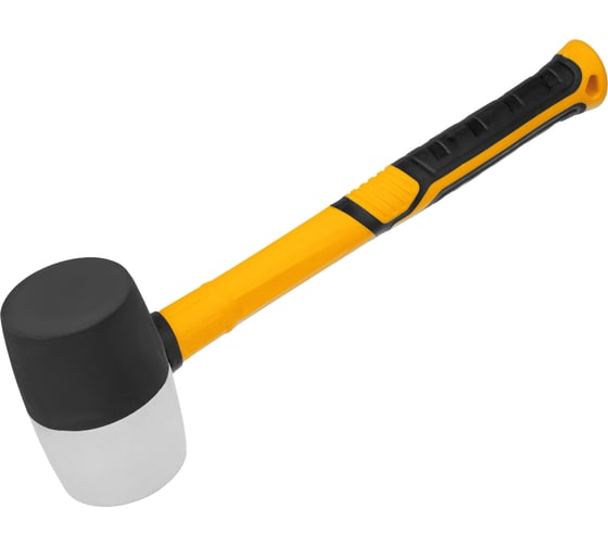Изображение товара Резиновая киянка Denzel 450 г, черно-белая, фибергласовая рукоятка c TPR покрытием 11102