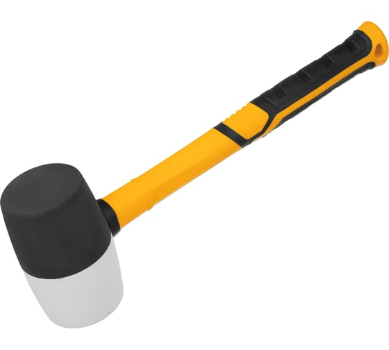Изображение товара Резиновая киянка Denzel 680 г, черно-белая, фибергласовая рукоятка c TPR покрытием 11103