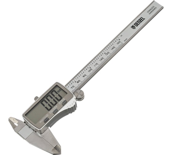 Изображение товара Электронный штангенциркуль Denzel 150 мм, большой дисплей, с глубиномером 31614