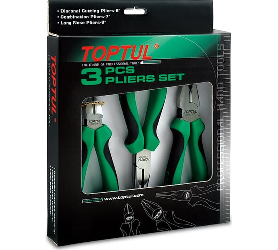 Изображение товара Набор губцевого инструмента TOPTUL 3 предмета GAAE0302