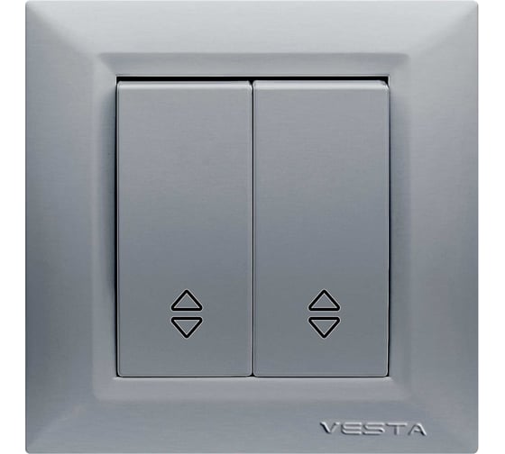 Изображение товара Переключатель проходной двухклавишный Metronex Electric Roma Silver FVK010116SRM