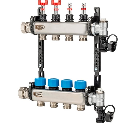 Изображение товара Коллектор Henco из нержавеющей стали 1" - 4x3/4" UFH-0605MDSS04