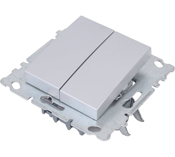 Изображение товара Выключатель Metronex Electric Silver двухклавишный без рамки FVK010125SRM