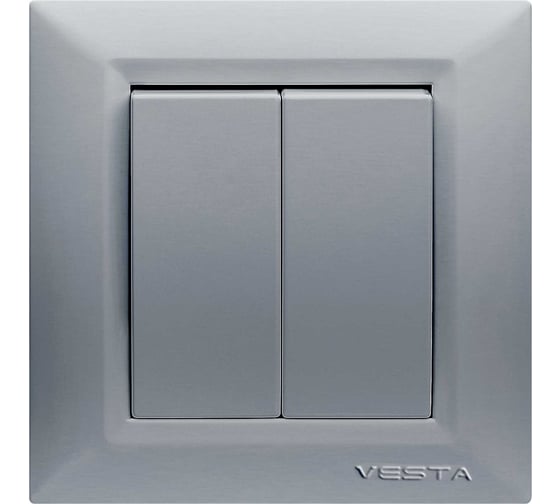 Изображение товара Выключатель Metronex Electric Roma Silver двухклавишный FVK010122SRM