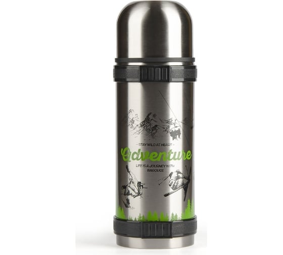 Изображение товара Термос BAROUGE из нержавеющей стали, металлик с принтом BT-412F 1000 мл/металл/термос