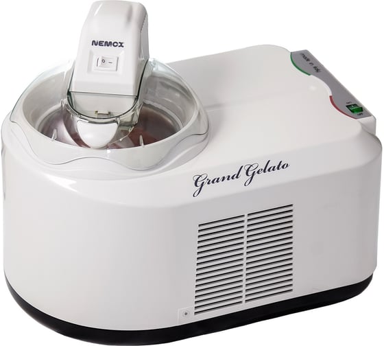 Изображение товара Мороженица с компрессором Nemox GRAND GELATO Clear 220-240 V, 50 Hz, 140 W, корпус - пластик, цвет белый, объем 1.5 л, съемное алюминиевое ведро 0036500750R01
