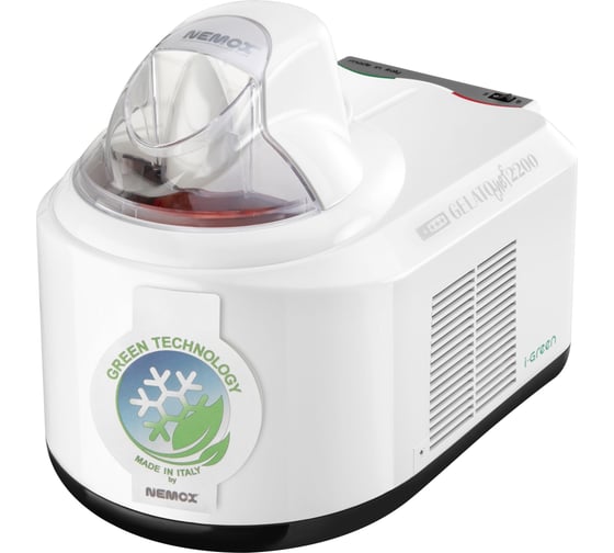 Изображение товара Мороженица с компрессором Nemox GELATO CHEF2200 i-Green корпус - пластик, цвет белый, объем 1.5 л, 220-240 V, 50 Hz, 110 W, газ R290a, съемное алюминиевое ведро 003A500270R00