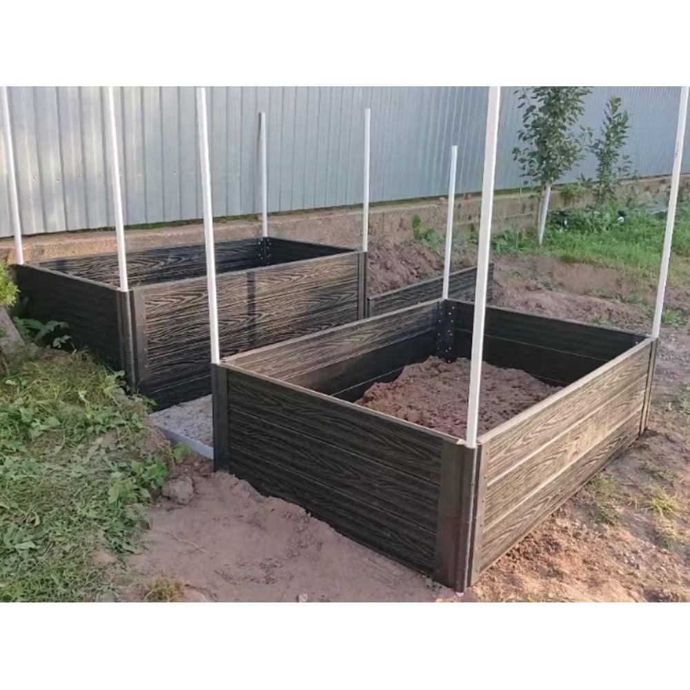 Изображение товара Комплект досок для грядок и клумб Rumex 1000x225 мм графит 4 шт