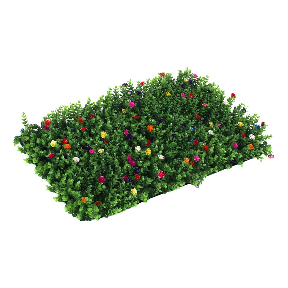 Изображение товара Искусственная изгородь INBLOOM 60x40 см Самшит с цветами, полипропилен 172-032