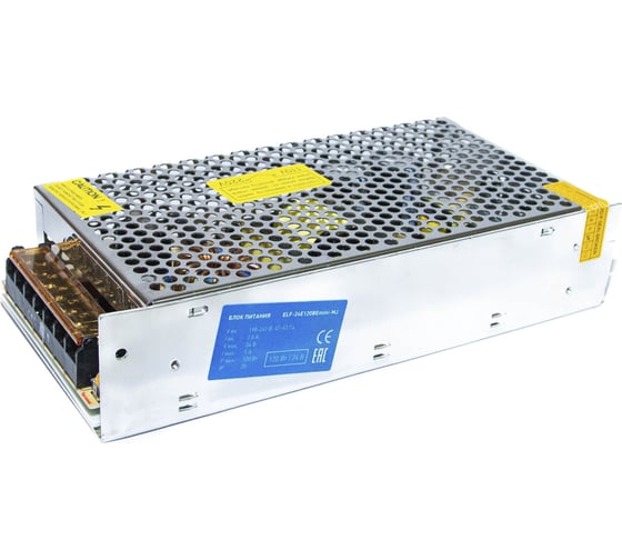 Изображение товара Блок питания ELF интерьерный, 24В, 120Вт, компактный металлический перфорированный корпус (MJ) ELF-24E120BEmini-MJ