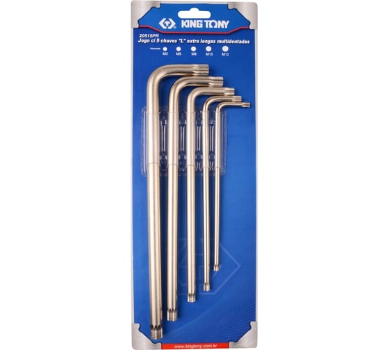 Изображение товара Набор Г-образных ключей SPLINE KING TONY M5-M12 5 предметов 20515PR01