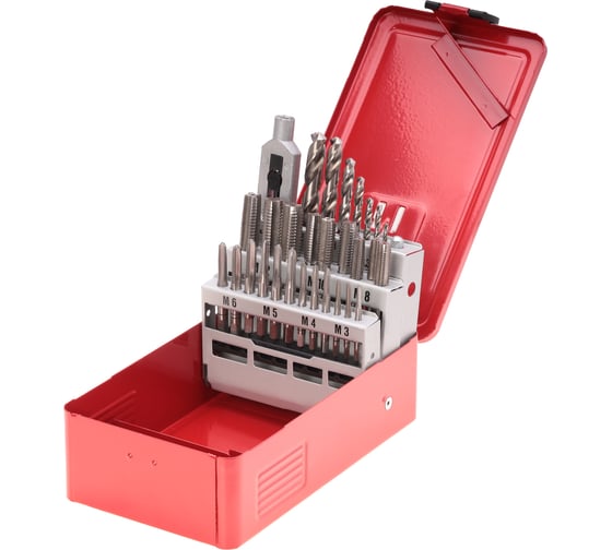 Изображение товара Набор ручных метчиков HSS M3-M12+вороток+сверла, 29шт RUKO 245003