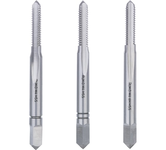 Изображение товара Набор метчиков из 3шт RUKO HSS-G M4 шаг 0.7мм 230040