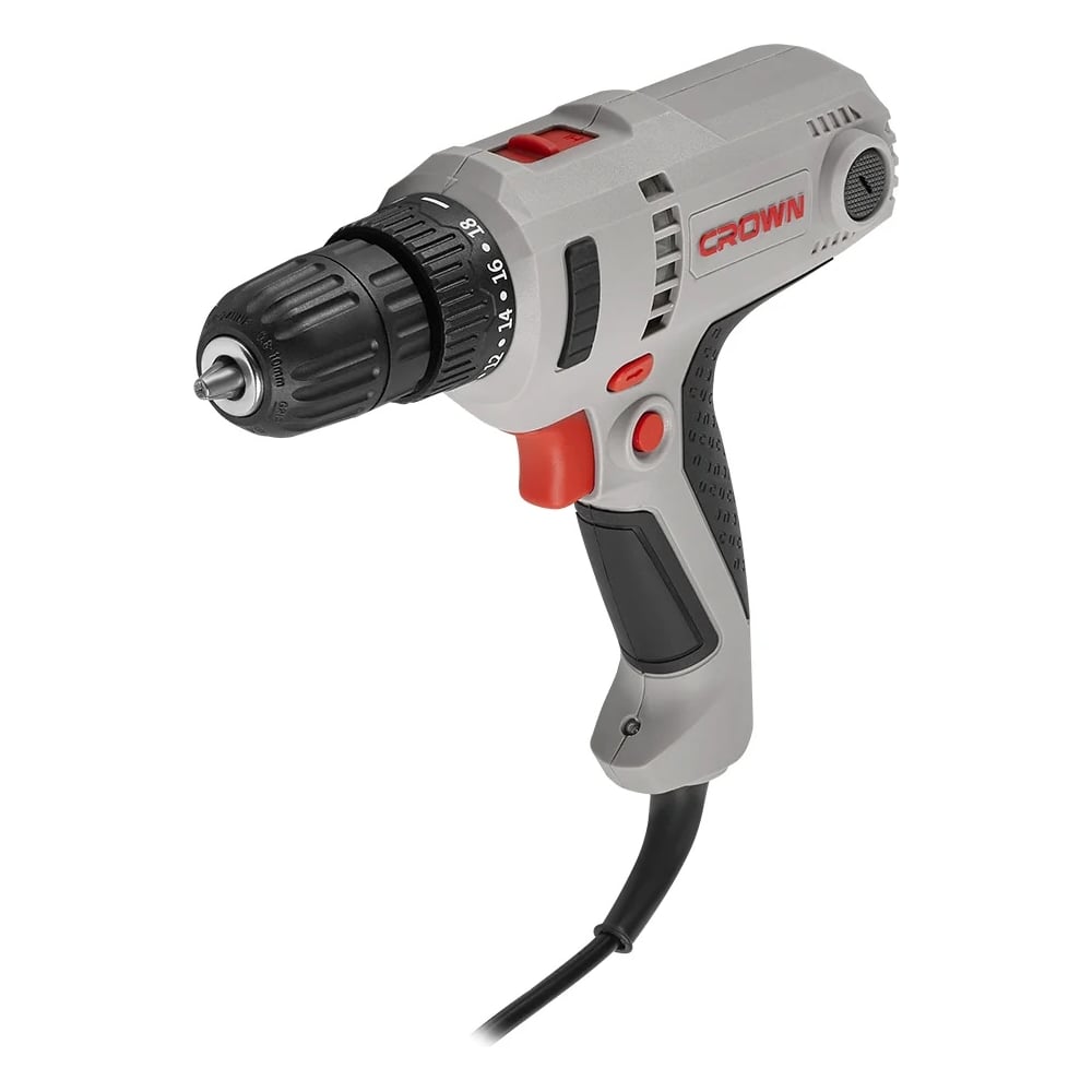 Изображение товара Сетевой шуруповерт CROWN CT-10151 с регулировкой скорости подсветкой и реверсом