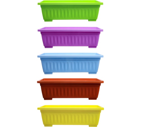 Изображение товара Рассадный поддон INBLOOM 42x19x12 см, 5 цветов 174-213