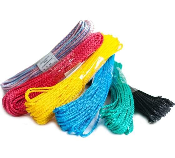 Изображение товара Вязаный полипропиленовый шнур, цветной, моток, 20мм х 20м Эбис 00012
