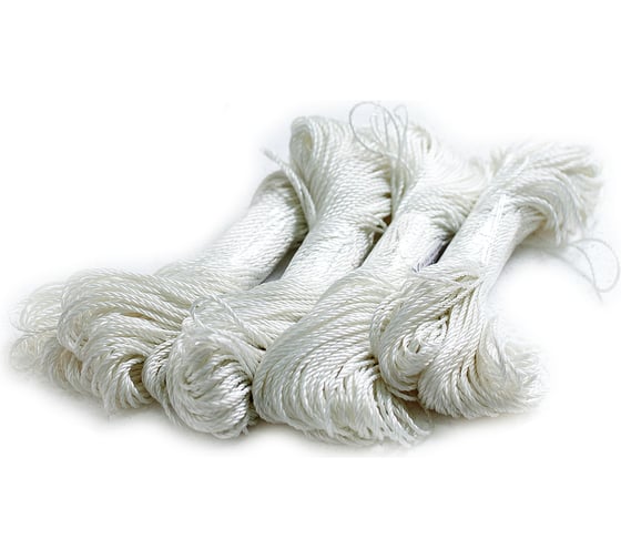 Изображение товара Крученая полиэфирная веревка, белая, моток, 3мм х 20м Эбис 00020
